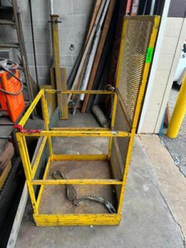 30" X 30" YELLOW MAN LIFT CAGE.