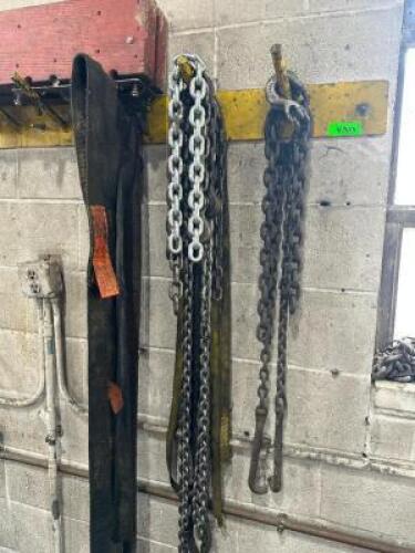 (1) LOT OF ASSORTED CHAINS AND STRAPS.