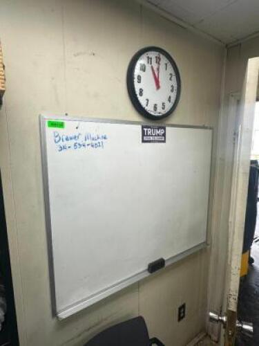 DRY ERASE BOARD AND WALL CLOCK