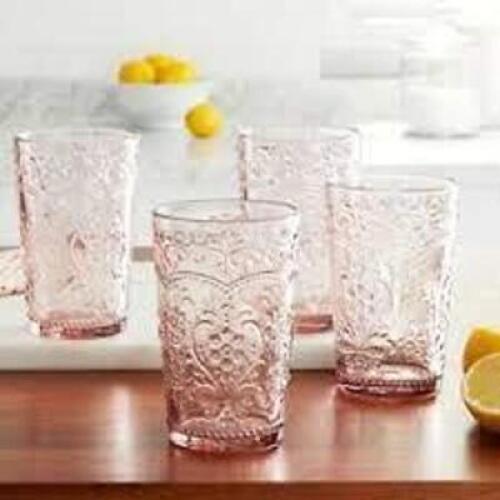 DESCRIPTION: (1) SET OF (4) ROSE GLASSES BRAND/MODEL: PIONEER WOMAN #128011.04R INFORMATION: ROSE RETAIL$: $13.22 EA SIZE: 15 OZ QTY: 1