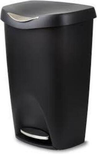 DESCRIPTION: (1) WASTEBASKET BRAND/MODEL: UMBRA INFORMATION: BLACK RETAIL$: $44.99 SIZE: 13 GALLON QTY: 1