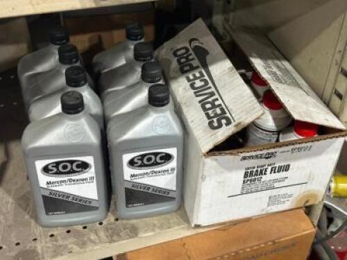 (9) - SILVER SERIES TRANS FLUID AND PARTIAL BOX OF BRAKE FLUID