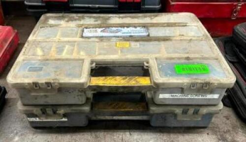 (2) HARDWARE BINS WITH MACHINE SCREWS AND 3/8" FITTINGS