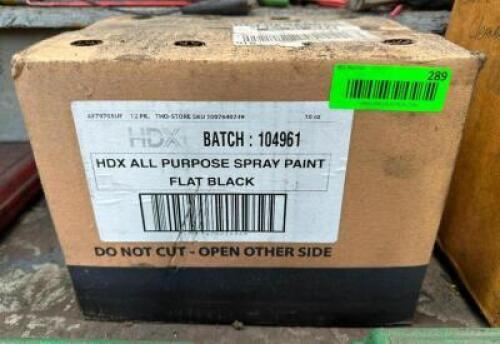 12CT BOX OF FLAT BLACK SPRAY PAINT