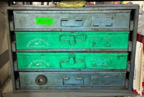 HARDWARE BIN WITH CONTENTS