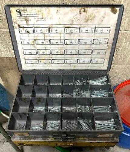 HARDWARE BIN WITH CONTENTS