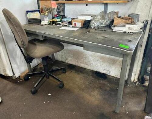 METAL DESK WITH OFFICE CHAIR