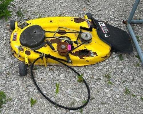 DESCRIPTION: LAWN MOWER DECK INFORMATION: NEEDS WORK TO OPERATE LOCATION: LOT QTY: 1