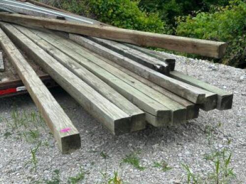 DESCRIPTION: (11) ASSORTED SIZED 6X6 POSTS LOCATION: LOT QTY: 11