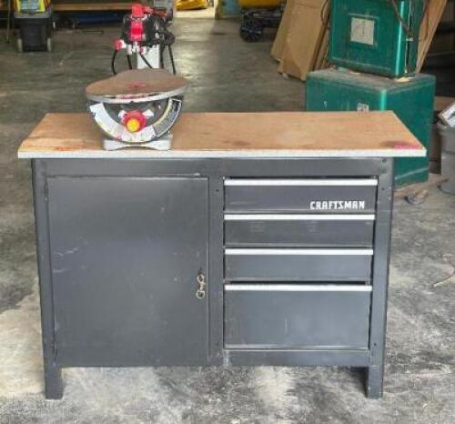 DESCRIPTION: 16" VARIABLE SPEED SCROLL SAW ON TOOL CHEST BRAND/MODEL: CRAFTSMAN SIZE: 48"X20"X34" LOCATION: WAREHOUSE QTY: 1