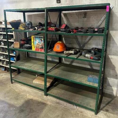 DESCRIPTION: (2) 5-TIER METAL SHELVES INFORMATION: CONTENTS NOT INCLUDED SIZE: 36"X24"X63" LOCATION: WAREHOUSE QTY: 2