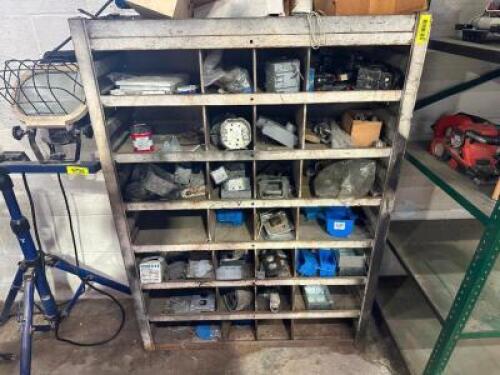 DESCRIPTION: PARTS BIN WITH ASSORTED ELECTRICAL PARTS LOCATION: WAREHOUSE QTY: 1