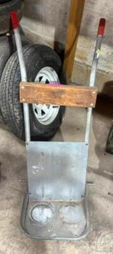 DESCRIPTION: HAND TRUCK (MISSING WHEELS) LOCATION: BACK WAREHOUSE QTY: 1