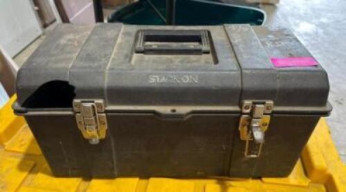 DESCRIPTION: TOOL BOX WITH ASSORTED TOOLS LOCATION: BACK WAREHOUSE QTY: 1