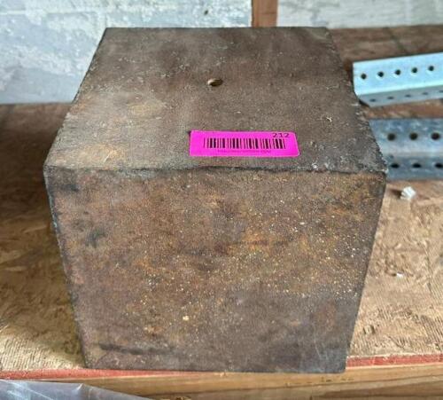 DESCRIPTION: 8X8 STEEL BLOCK LOCATION: BACK WAREHOUSE QTY: 1