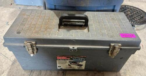 DESCRIPTION: TOOL BOX WITH ASSORTED TOOLS LOCATION: BACK WAREHOUSE QTY: 1