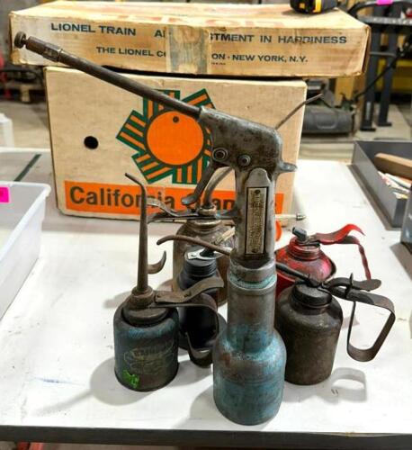 DESCRIPTION: (6) ASSORTED GREASE GUNS LOCATION: BACK WAREHOUSE QTY: 6