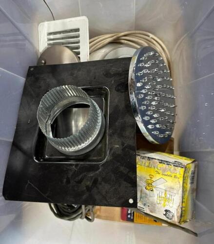 DESCRIPTION: ASSORTED HOME IMPROVEMENT ITEMS INFORMATION: SHOWER HEAD, FAN LIGHTS, EXHAUST ASSEMBLY LOCATION: BACK WAREHOUSE QTY: 1