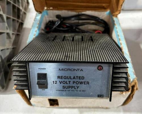 DESCRIPTION: REGULATED 12V POWER SUPPLY BRAND/MODEL: MICRONTA LOCATION: BACK WAREHOUSE QTY: 1