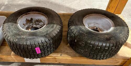 DESCRIPTION: (2) 18" NYLON TIRES SIZE: 18"X8" LOCATION: BACK WAREHOUSE QTY: 2