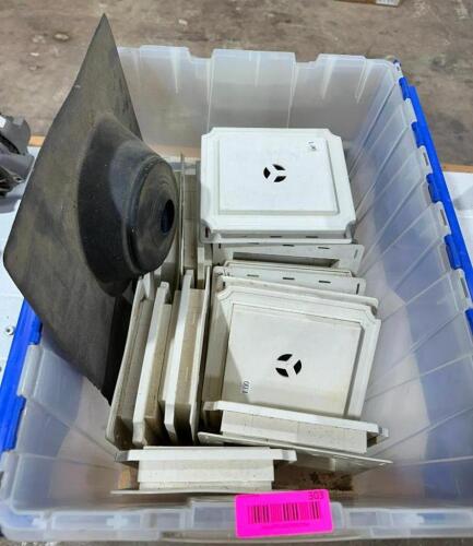 DESCRIPTION: BIN OF WHITE CAPS LOCATION: BACK WAREHOUSE QTY: 1