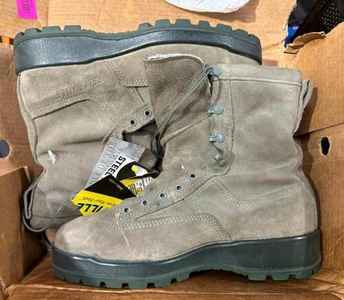 DESCRIPTION: SAGE GREEN INSUATED STEEL TOE BOOTS BRAND/MODEL: BELLEVILLE SIZE: 10.5 LOCATION: WAREHOUSE QTY: 1