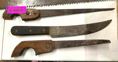 DESCRIPTION: ASSORTED SAWS AND KNIVES LOCATION: WAREHOUSE QTY: 1