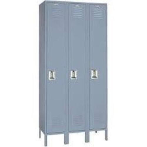 DESCRIPTION: (1) WARDROBE LOCKER BRAND/MODEL: LYON #55XY58 INFORMATION: DARK GRAY, 1 TIER, 3 WIDE, PADLOCKABLE SIZE: 36" X 78" X 18" RETAIL$: $1039.90