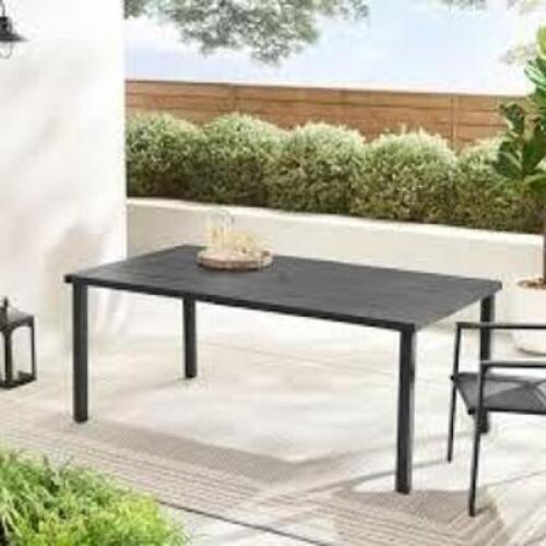 DESCRIPTION: (1) OUTDOOR DINING TABLE BRAND/MODEL: MAINSTAYS INFORMATION: DASHWOOD, RETANGULAR, BACK QTY: 1