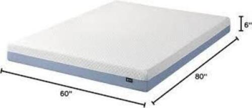 DESCRIPTION: (1) COOLING ESSENTIAL MEMORY FOAM MATTRESS BRAND/MODEL: ZINUS #CLE-06Q INFORMATION: QUEEN SIZE: 80" X 60" X 6" RETAIL$: $154.99 EA QTY: 1