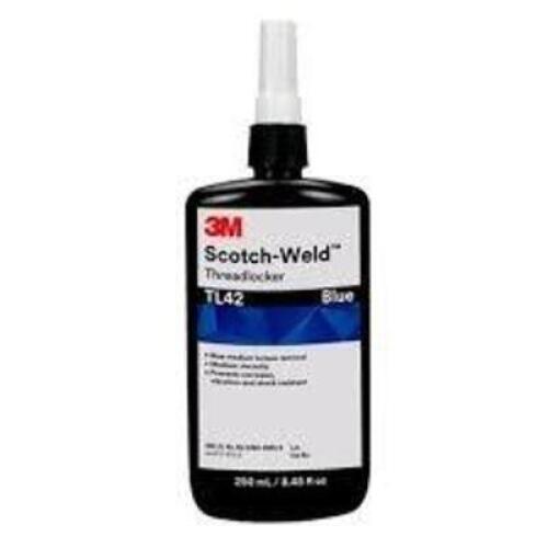 DESCRIPTION: (6) BOTTLES OF THREADLOCKER BRAND/MODEL: 3M #TL42 INFORMATION: BLUE SIZE: 8.45 FL OZ BOTTLES RETAIL$: $17.29 EA QTY: 6