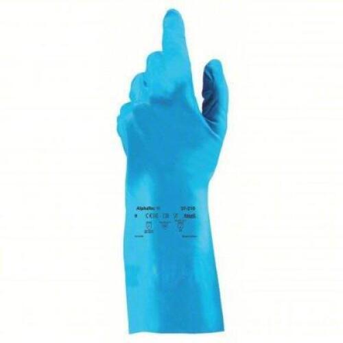 DESCRIPTION: (4) PACKS OF (12) CHEMICAL RESISTANT GLOVES BRAND/MODEL: ALPHATEC #20WT51 INFORMATION: BLUE, 8 MIL THICK SIZE: 12-3/4", SIZE 7 RETAIL$: $