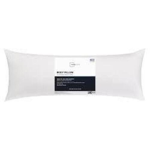 DESCRIPTION: (2) BODY PILLOW BRAND/MODEL: MAINSTAYS INFORMATION: WHITE SIZE: 20X54 RETAIL$: $10.44 EA QTY: 2