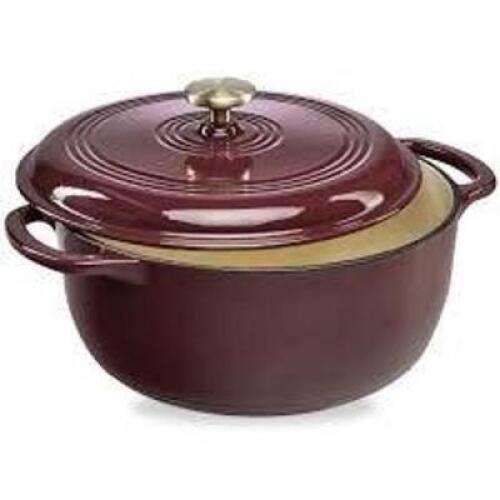 DESCRIPTION: (1) DUTCH OVEN BRAND/MODEL: BCP #sky7157 INFORMATION: BURGUNDY SIZE: 6QT RETAIL$: $64.99 EA QTY: 1