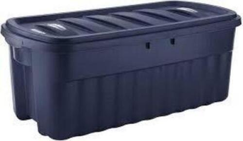 DESCRIPTION: (1) ROUGHNECK TOTEBRAND/MODEL: RUBBERMAID #643260INFORMATION: BUESIZE: 18&nbsp;GAL, 24" X 16" X 16.51"RETAIL$: $50.00 EAQTY: 1