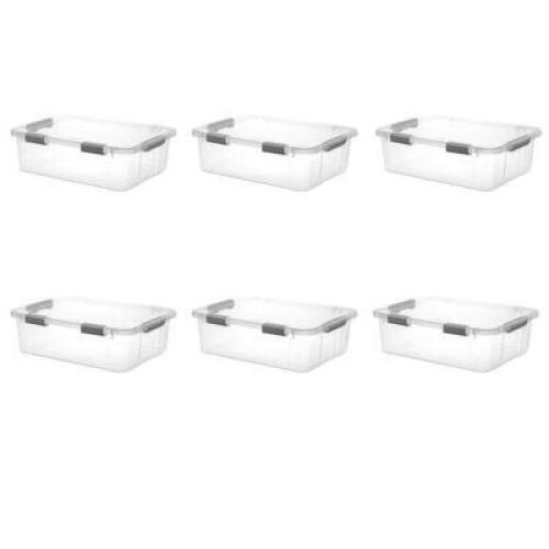 DESCRIPTION: (1) CASE OF (6) STORAGE CONTAINER BRAND/MODEL: STERILITE #13943V06 INFORMATION: CLEAR RETAIL$: $50.00 SIZE: 40QT QTY: 1
