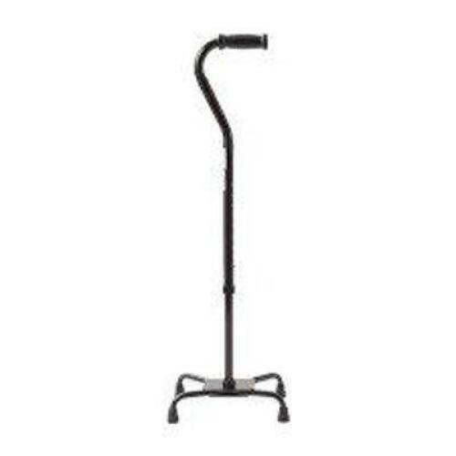 DESCRIPTION: (1) QUAD CANE WITH LARGE BASE BRAND/MODEL: MEDLINE INFORMATION: BLACK ALUMINUM SIZE: ADJUSTABLE HEIGHT RETAIL$: $45.99 EA QTY: 1