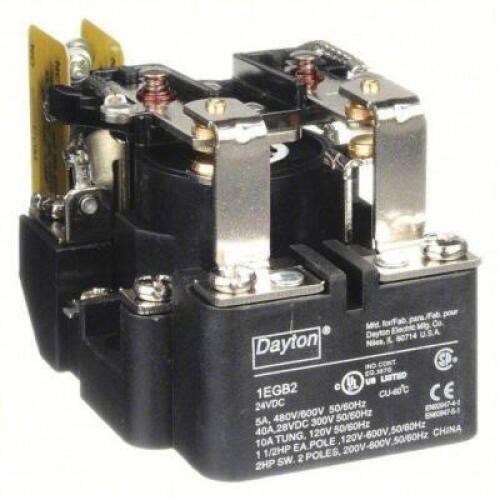DESCRIPTION: (1) POWER RELAY BRAND/MODEL: DAYTON #1EGB2 INFORMATION: SURFACE MOUNTED SIZE: 24V 8 PINS RETAIL$: $64.40EA QTY: 1