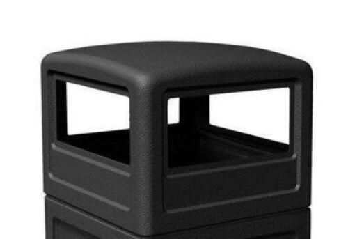 DESCRIPTION: (1) TOP FOR OUTDOOR INDUSTRIAL TRASH CAN INFORMATION: BLACK RETAIL$: $87.25 EA QTY: 1