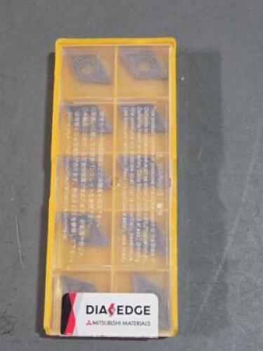 DESCRIPTION: (40) CARBIDE TURNING INSERTS BRAND/MODEL: MITSUBISHI DCGT11T308-MJ VP10RT RETAIL$: $479.10 QTY: 40