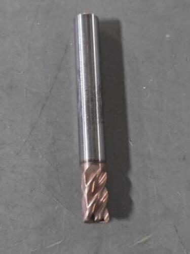 DESCRIPTION: (6) SOLID CARBIDE CORNER RADIUS END MILLS BRAND/MODEL: FULLERTON 37542 SIZE: 1/4" DIA RETAIL$: $214.15 QTY: 6