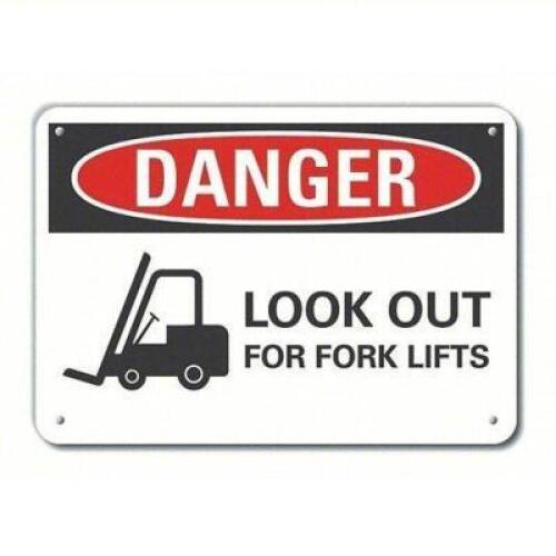 DESCRIPTION: (1) DANGER SIGN BRAND/MODEL: LYLE #62UJ19 INFORMATION: LIFT TRUCK TRAFFIC REFLECTIVE ALUMINUM SIZE: 10X14 RETAIL$: $21.01 EA QTY: 1
