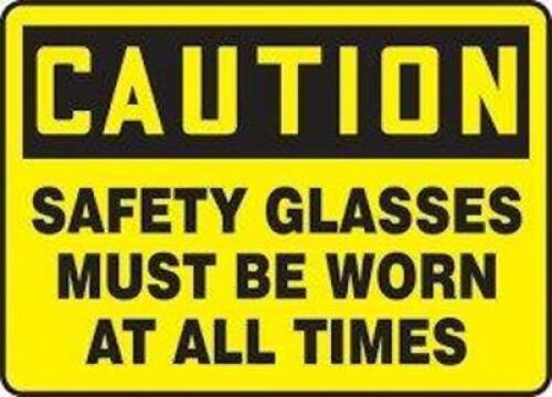 DESCRIPTION: (1) CAUTION SIGN BRAND/MODEL: SAFETY GLASSES RETAIL$: $12.25 EA QTY: 1
