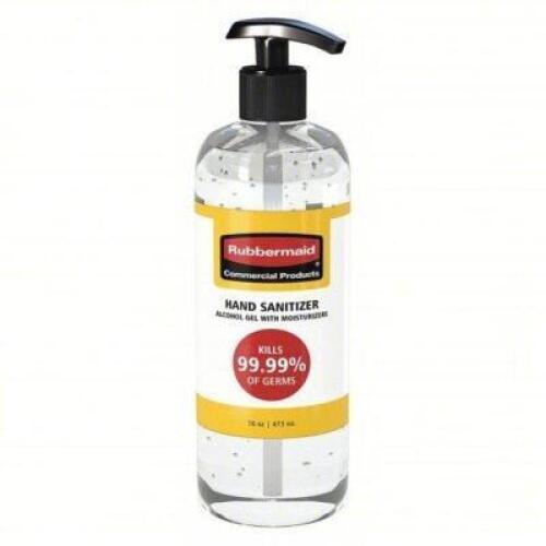 DESCRIPTION: (10) HAND SANITIZER BOTTLES BRAND/MODEL: RUBBERMAID COMMERCIAL #56LL54 SIZE: 16 OZ RETAIL$: $13.00 EA QTY: 10