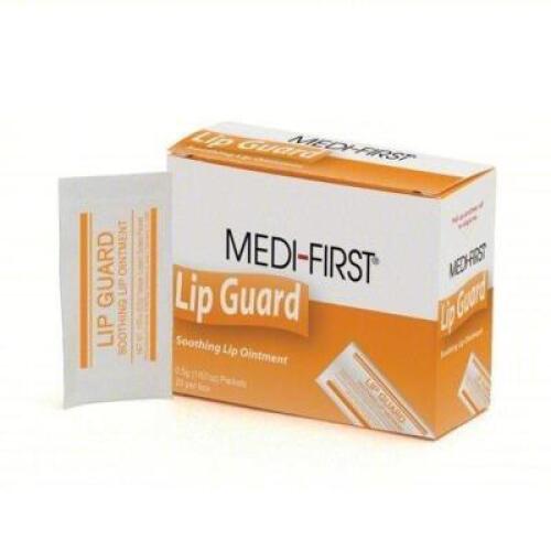 DESCRIPTION: (10) BOXES OF (20) SOOTHING LIP OINTMENT BRAND/MODEL: MEDI-FIRST #26671 RETAIL$: $16.99 EA QTY: 10