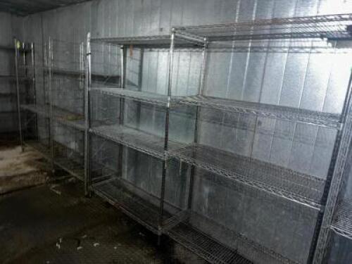 (7) 48" X 18" THREE TIER WIRE SHELVES.