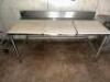 8' X 30" STAINLESS TABLE W/ CUTTING BOARD TOP