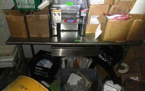 60" X 30" STAINLESS TABLE W/ CENTER DRAWER AND BACK SPLASH
