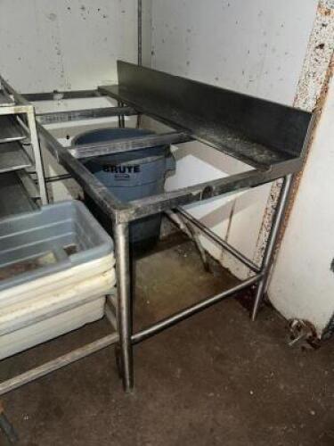6 X 30" STAINLESS TABLE W/ CUTTING BOARD TOP