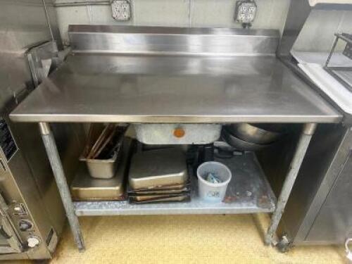 48" X 30" STAINLESS TABLE W/ BACK SPLASH